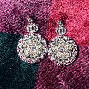 SHEIN Gold and Pink Mandala Earrings